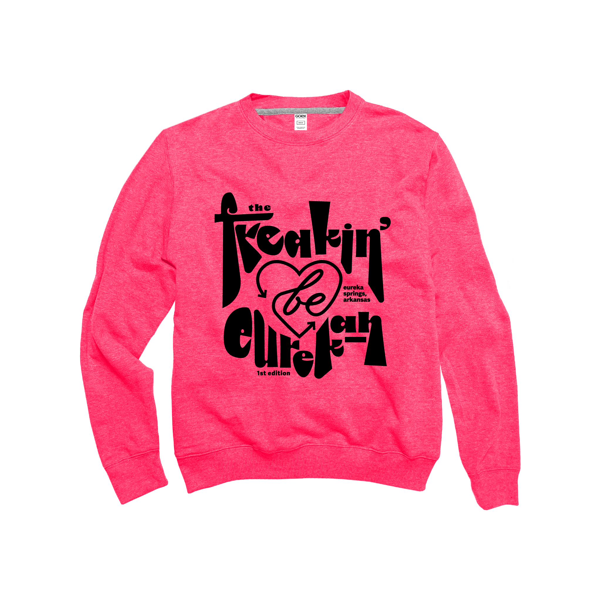 1st Edition Heathered Crew, grey or bright pink